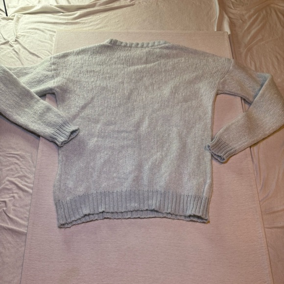 Elegant Women's Light baby blue Crew Neck Sweater - Picture 3 of 4
